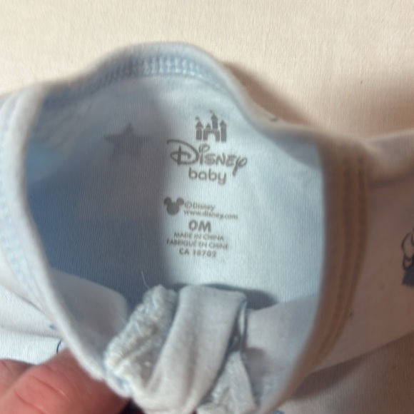 Disney Baby - Light Blue Mickey Mouse Footed Onesie Sleeper - Picture 3 of 4